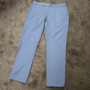Lauaren Ralph Lauren Men Size 38X32 Blue Solid Cotton Nylon Lycra Classic Pants